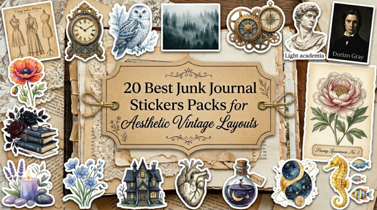 20 Best Junk Journal Stickers Packs for Aesthetic Vintage Layouts