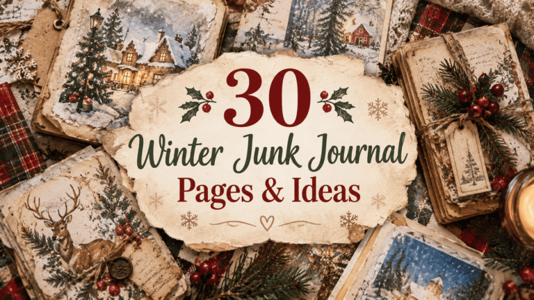 30 Winter Junk Journal Pages & Ideas