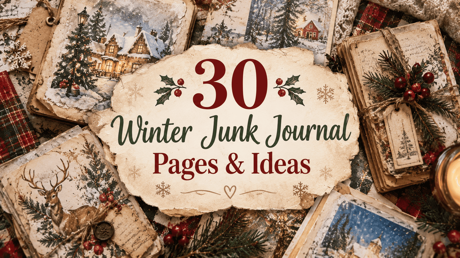 30 Winter Junk Journal Pages & Ideas
