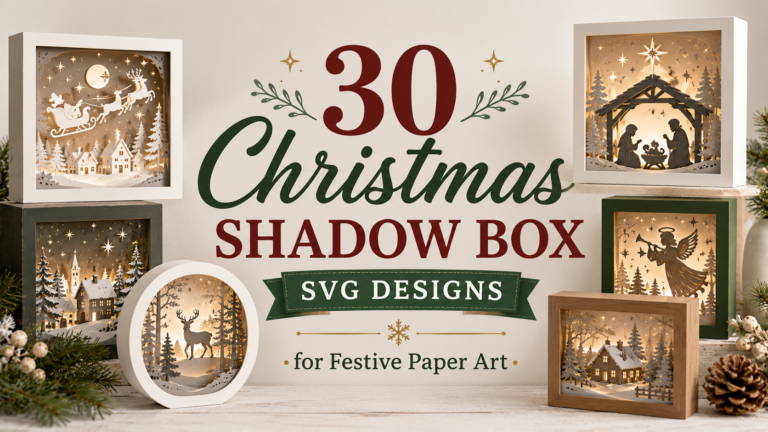 30 Christmas Shadow Box SVG Designs for Festive Paper Art